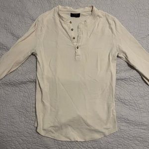 Zara Cream Waffle Knit Henley